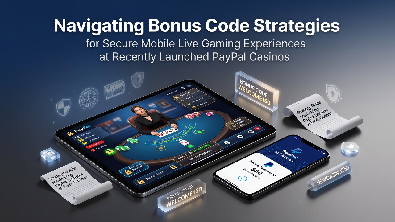 Mobile Live-Gaming-Oberfläche mit Bonus-Code-Eingabe auf einem Smartphone in einem neuen PayPal-Casino