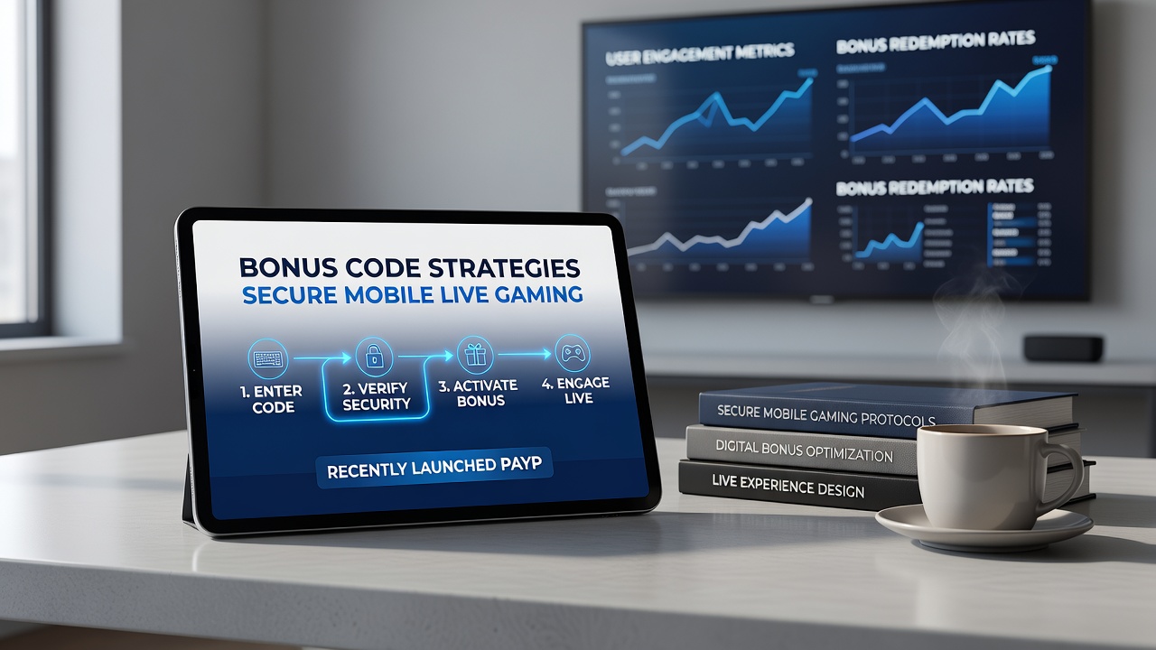 Sichere Bonus-Code-Eingabe und Live-Dealer-Interface auf einem Tablet mit PayPal-Verknüpfung